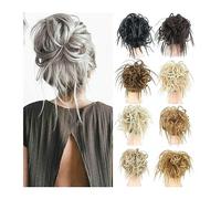 Postizo de moño Messy Bun Hair Piece, Sintético Despeinado Updo Buns Extensión de cabello Corto y rizado Extensión de cola de caballo con banda elástica Postizos falsos naturales for mujeres Pelo De M