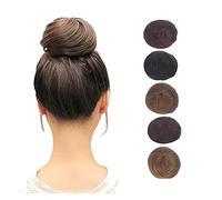 Postizo de moño Moño de pelo liso for mujer, postizos sintéticos, extensiones de cabello de cola de caballo corta, extensiones de moño de cola de caballo con cordón elástico Pelo De Moño (Color : 588