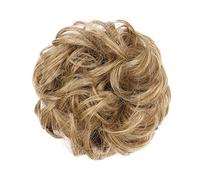 Postizo de moño Moño de pelo sintético for mujer, moño rizado y desordenado, coleteros con cola de moño, bandas elásticas for el pelo, postizos con flecos de volumen falsos Pelo De Moño (Color : 86-1
