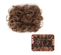 Postizo de moño Moño desordenado Pieza de cabello Moño de cabello sintético desordenado Extensión de cola de caballo Peines Updo Clip en cola de caballo Postizo de moño rizado for mujeres de boda Pelo
