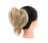 Postizo de moño Moño desordenado, pieza de pelo, moño falso, coleteros sintéticos cortos y rectos, moño de rosquilla, extensión de cola de caballo, banda elástica, moño for el cabello for mujeres y ni