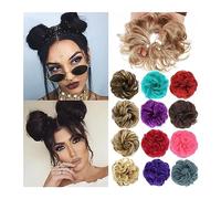 Postizo de moño Moño desordenado Updo Fake Scrunchies Extensión de cola de caballo Sintético Ondulado Rizado Banda elástica Moño de pelo Chignons for mujeres niñas Pelo De Moño (Color : 8c)