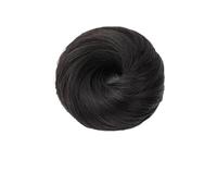Postizo de moño Moño sintético con banda de goma, pelo liso rubio marrón, moño rizado, moño con cordón for mujer Pelo De Moño(Size:1B/30HL)