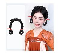 Postizo de moño Peluca de moño de pelo antiguo chino sintético, tocado Hanfu, tocado antiguo elegante, accesorio de fotografía y baile, pelucas negras for mujer Pelo De Moño (Color : 008)