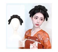 Postizo de moño Peluca de moño de pelo antiguo chino sintético, tocado Hanfu, tocado antiguo elegante, accesorio de fotografía y baile, pelucas negras for mujer Pelo De Moño (Color : 0013)