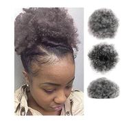 Postizo de moño Postizos Updo Hair for mujeres negras Niñas Afro Puff Cordón Extensiones de cola de caballo Kinky Curly Bun Hair, Chignon Extensiones cortas sintéticas Cola de caballo Pelo De Moño (C
