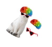 Postizo de pelo para mascotas con gafas para perros y gatos, accesorios de disfraz para vacaciones, uso diario, cosplay, postizo para mascotas para celebración de Navidad