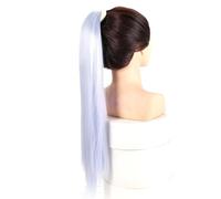Postizo Extensión de cabello sintético con cola caballo, cinta cordón, recta y ondulada, postizo for cosplay Fiesta(S4110)