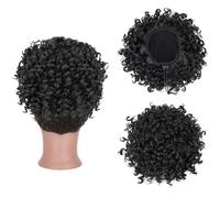 Postizo Extensión de cola de caballo con cordón elástico, moño rizado y esponjoso, coleteros de pelo sintético Uso diario(1B)