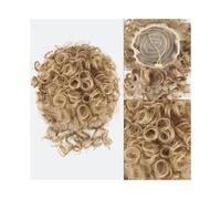 Postizo Extensión de moño de pelo rizado desordenado, recogido sintético despeinado, coleta con cordón ajustable Uso diario(18-22)