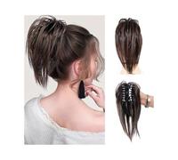 Postizo Extensiones de cabello sintético liso con cola de caballo de 30 cm y pinza de garra Uso diario(8L)