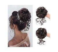 Postizo Extensiones de coleta sintética con moño desordenado y pinzas de garra for cabello rizado Uso diario(4)