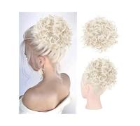 Postizo Extensiones de moño rizado desordenado con coletero, cordón elástico sintético, coleta rizada ondulada Uso diario(60)