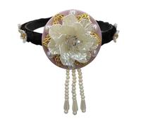 Postizo Hanbok clásico con perlas para espectáculos, A | Diadema elegante con perlas de flores, postizo Hanbok clásico de estilo coreano para actuaciones, baile de