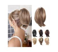 Postizo Moño sintético con pinza, moño liso, extensiones de cola de caballo con pinza Uso diario(8/27)