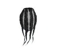 Postizo para la frente Tupé con base de encaje hecho a mano, estilo indio, trenzas cabello humano, for hombres africanos 1B