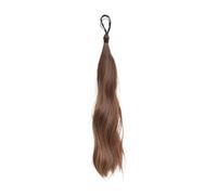 Postizo Peluca de moda con cola caballo, mechones cabello auto-retorcidos, cabeza píldora, longitud media, simulación tipo lazo Fiesta(Light Brown C)