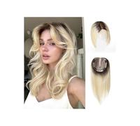 Postizos de cabello para mujeres Extensiones de cabello for mujer, 12 x 13 cm, color rubio mixto, 14 pulgadas, cabello liso