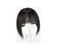 Postizos De Pelo De 10 Pulgadas Con Flequillo, Base De Encaje Atado A Mano, Postizos Con Clip, Postizos Remy For Cabello Fino.(Natural Black)