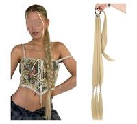 Postizos Moños Extensiones De Cola Caballo Trenzada Trenzas Boxeo Sintéticas Envoltura Moño Con Aro Goma For El Cabello 34 "DIY(24-613)