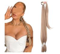 Postizos Moños Extensiones De Cola Caballo Trenzada Trenzas Boxeo Sintéticas Envoltura Moño Con Aro Goma For El Cabello 34 "DIY(M12-613)