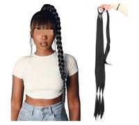 Postizos Moños Extensiones De Cola Caballo Trenzada Trenzas Boxeo Sintéticas Envoltura Moño Con Aro Goma For El Cabello 34 "DIY(I)