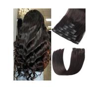 Postizos para el cabello para mujeres Extensiones de cabello con clip n.° 1B, doble trama, 120 g, 8 unidades, humano real, grueso y liso, 16 a 26 pulgadas Moño desordenado(24 Inches)