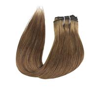 Postizos para el cabello para mujeres Extensiones de cabello humano real, invisibles, lisas, sin costuras, con clip, 8 unidades, 18 clips, trama doble, 120 g Moño desordenado(8,16inches)