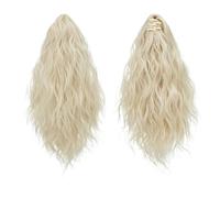 Postizos Para Moños Cola de caballo sintética rizada con pinza, postizo rubio corto for uso diario, extensiones coleta postizas esponjosas for mujer(Color 16)