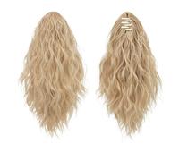 Postizos Para Moños Cola de caballo sintética rizada con pinza, postizo rubio corto for uso diario, extensiones coleta postizas esponjosas for mujer(Color 13)