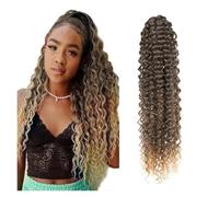 Postizos Para Moños Extensión de cola caballo con cordón rizado maíz for mujeres, cabello sintético largo y ondulado(Color 3)