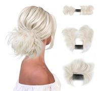 Postizos Para Moños Extensiones de cabello sintético estilo moño despeinado con clip, piezas for peinar, moños rizados, coleteros, recogidos tipo donut for mujer(COLOR 18)