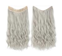 postizos para mujeres Peluca femenina extensiones de cabello una sola pieza rizos largos ondulados piezas peluca esponjosas Cola de caballo para mujer(Grey)