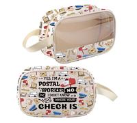 Postman - Bolsa de maquillaje para correo, regalo para trabajadores de correos, regalos para trabajadores de correos, "Yes I'm a Postal Worker No I Don't Know Where Your Check is Bag"