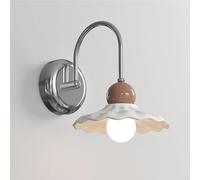 Postmodern Embossed Texture White Ceramic Wall Sconce Art Style Chrome Finish Wall Lamp Adjustable Bedside Reading Wall Light E26/27 Base for Bedroom Dining Room Kitchen(Coffee Ball)/Coffee Ball