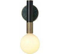 Postmodern Geometric Wall Lamp H65 Copper with Marble Lampshade for Living Room Bedroom Hallway(Green)