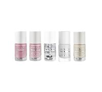 PostQuam Color Trend - Esmaltes de Uñas Normales | Set Pintauñas Manicura Francesa - French Manicure White, Rose, Top, Blanco Puntas, Base Protectora - Esmalte de Uñas Secado Rapido