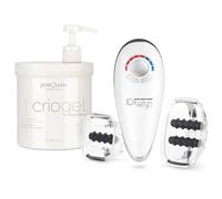 PostQuam Professional - Pack Criogel 1000ml + Masajeador Sculptor- Gel efecto frío con Mentol, Eucalipto y Hiedra + Succión, Rodillos y EMS - Reafirma y Estimula la Circulación