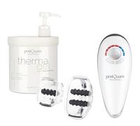 PostQuam Professional - Pack ThermaGel 1000ml + Masajeador Sculptor - Gel efecto calor con Centella, Carnitina y Guaraná + Succión, Rodillos y EMS - Calienta, Drena y Reafirma