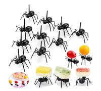 Postre de fruta palillo de dientes Forks Para el hogar Decoración del partido Las hormigas de plástico animales Aperitivo Forks 24 Piezas Negro de cocina tenedores de partido de la barra