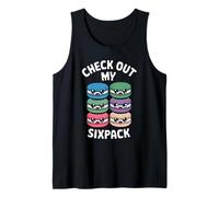 Postre Echa un vistazo a mi Sixpack Macaron Camiseta sin Mangas