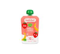 Postre lácteo infantil con puré de fresa y plátano Smileat bolsa 100 g | Receta de fruta de textura suave y lista para tomar, recomendada para peques a partir de 6 meses