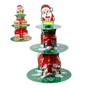 Postre Torre Soporte para Magdalenas navideñas de 3 Niveles para Mesa Decoración navideña C