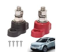 Posts Battery Junction - 1 Pair Terminal Block Single Stud Posts | Terminal Power Distribution Block, Insulated Studs Battery Junction Blocks, Positive & Negative Battery Junction Post, For Vehicles