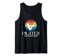 Postura de Barco de Pilates Divertida Pilates Is My Happy Hour Vintage Camiseta sin Mangas