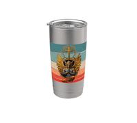 Postura Meditativa De Garuda Ala Dorada Aviar Cruz Orar Vaso térmico de acero inoxidable de doble pared