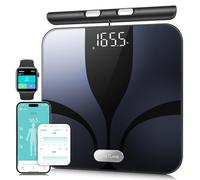 Posture Báscula de Baño Inteligente 8 Electrodos, Báscula Grasa Corporal y Muscular con 28 Indicadores (IMC/Grasa/Proteínas/Músculo) y App Bluetooth, Función de Voz, 180 kg