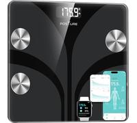 Posture - Báscula para Peso Corporal y Digital Inteligente para Baño, 13 Indicadores de Composición Corporal, de Peso Sincronizada, Monitor de Salud de IMC, Sincronización de Apps, 181 kg - Negro