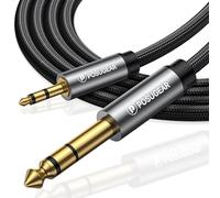 POSUGEAR Cable de 6.35mm a 3.5mm - 0.5M, Nylon Trenzado 3.5mm a 6.3mm Cable Audio Estéreo HiFi Macho a Macho para Reproductores de MP3, PCs, Amplificadores, Mesas de Mezclas, Ordenadores