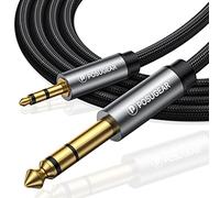 POSUGEAR Cable de 6.35mm a 3.5mm - 2M, Nylon Trenzado 3.5mm a 6.3mm Cable Audio Estéreo HiFi Macho a Macho para Reproductores de MP3, PCs, Amplificadores, Mesas de Mezclas, Ordenadores- 2M